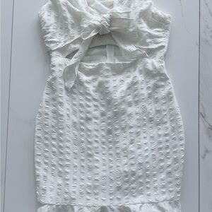 HotMiamiStyles White Textured Sleeveless Dress Sz M